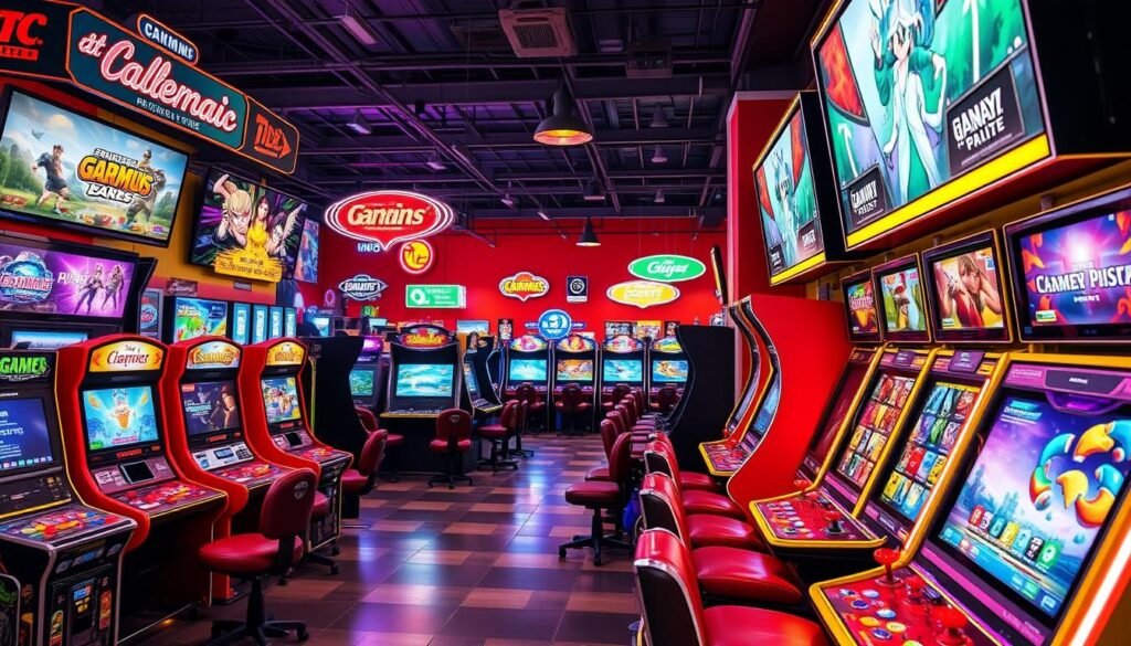 Generate an image of a diverse electronic game selection at 優塔娛樂城
