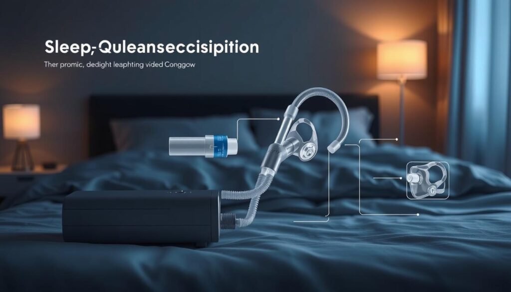 睡眠呼吸機使用示意圖
